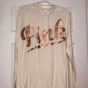 NWOT long sleeve shirt with hood, lots of sequins